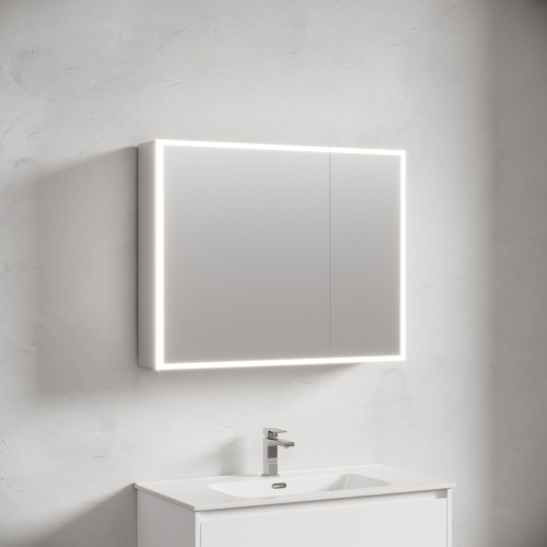 Зеркало-шкаф Sancos Evoke SC8090 90х70 подвесной цвет серый - фото 3